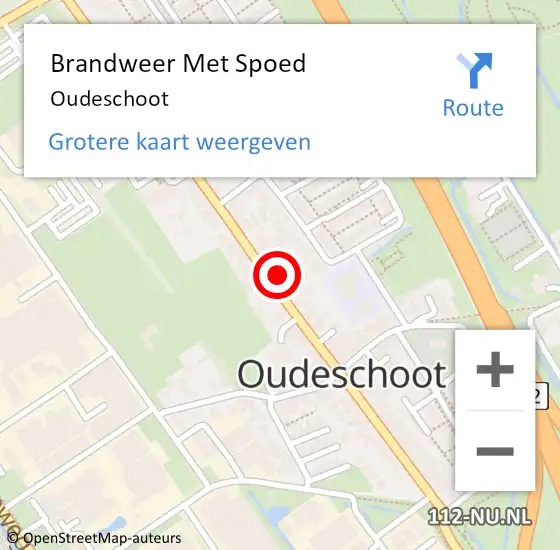 Locatie op kaart van de 112 melding: Brandweer Met Spoed Naar Oudeschoot op 17 november 2015 06:35