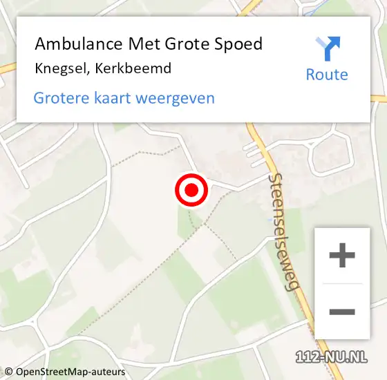 Locatie op kaart van de 112 melding: Ambulance Met Grote Spoed Naar Knegsel, Kerkbeemd op 17 november 2015 19:33