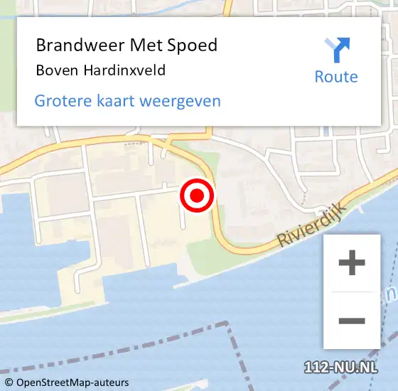 Locatie op kaart van de 112 melding: Brandweer Met Spoed Naar Boven Hardinxveld op 18 november 2015 02:57