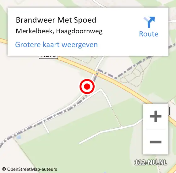 Locatie op kaart van de 112 melding: Brandweer Met Spoed Naar Merkelbeek, Haagdoornweg op 18 november 2015 07:33