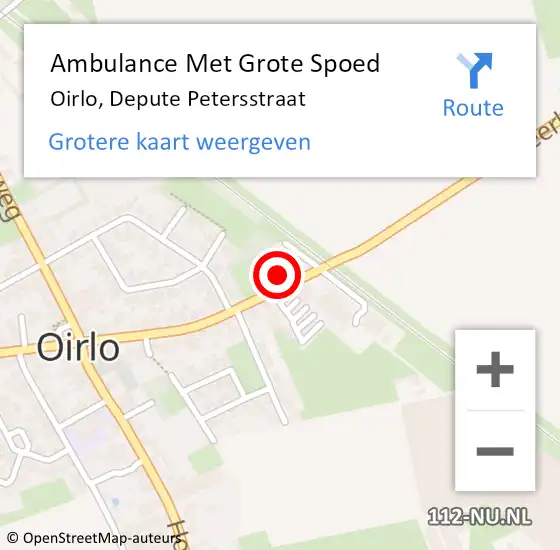 Locatie op kaart van de 112 melding: Ambulance Met Grote Spoed Naar Oirlo, Depute Petersstraat op 19 november 2015 10:00