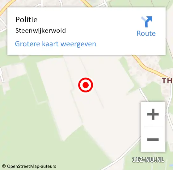Locatie op kaart van de 112 melding: Politie Steenwijkerwold op 20 november 2015 02:16
