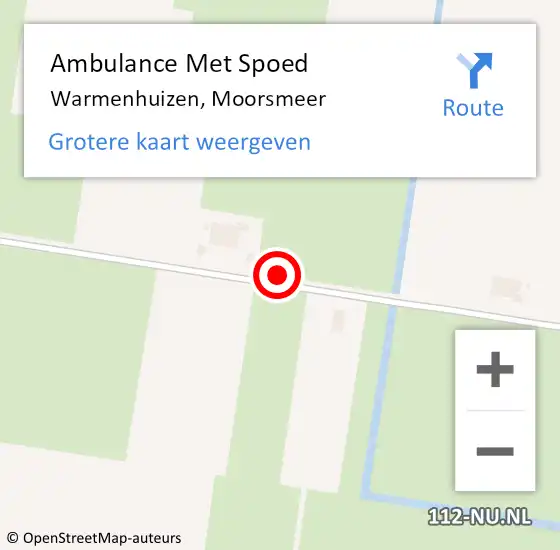 Locatie op kaart van de 112 melding: Ambulance Met Spoed Naar Warmenhuizen, Moorsmeer op 20 november 2015 08:03