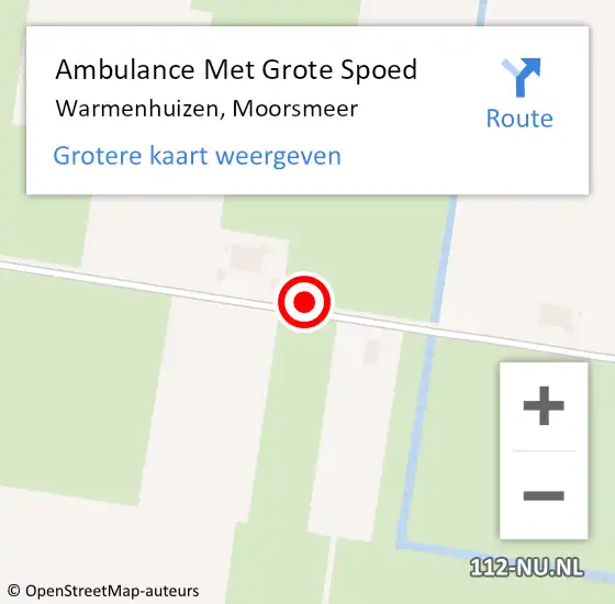 Locatie op kaart van de 112 melding: Ambulance Met Grote Spoed Naar Warmenhuizen, Moorsmeer op 20 november 2015 08:04