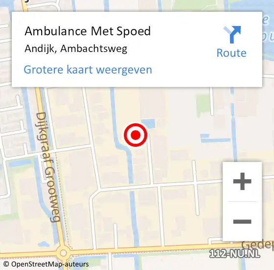 Locatie op kaart van de 112 melding: Ambulance Met Spoed Naar Andijk, Ambachtsweg op 22 november 2015 01:30