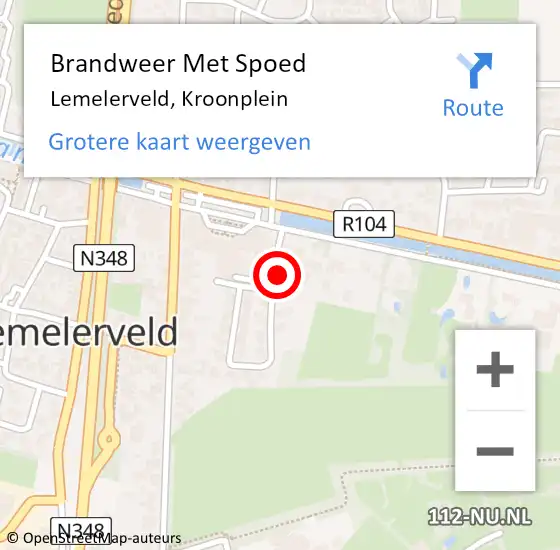 Locatie op kaart van de 112 melding: Brandweer Met Spoed Naar Lemelerveld, Kroonplein op 22 november 2015 11:28