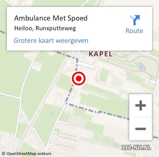 Locatie op kaart van de 112 melding: Ambulance Met Spoed Naar Heiloo, Runxputteweg op 23 november 2015 17:58