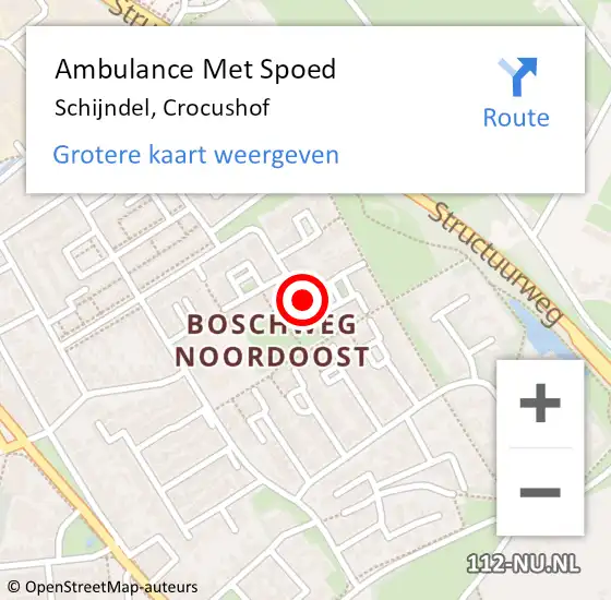 Locatie op kaart van de 112 melding: Ambulance Met Spoed Naar Schijndel, Crocushof op 24 november 2015 05:00