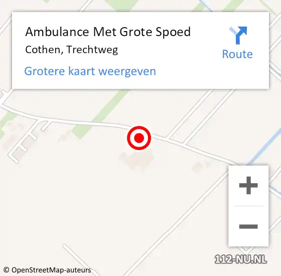 Locatie op kaart van de 112 melding: Ambulance Met Grote Spoed Naar Cothen, Trechtweg op 24 november 2015 12:52