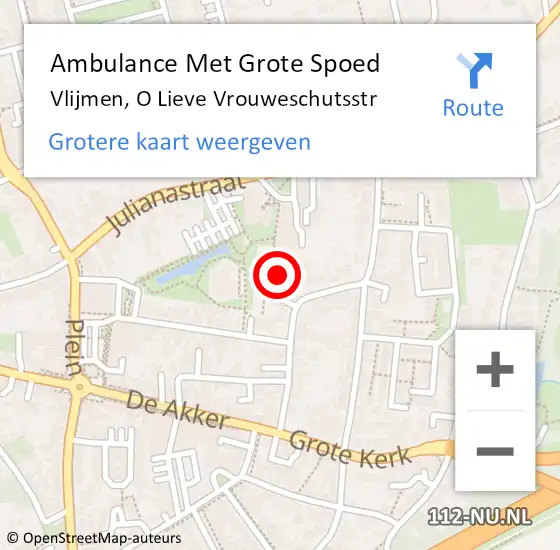 Locatie op kaart van de 112 melding: Ambulance Met Grote Spoed Naar Vlijmen, Geert Grooteplein-Noord op 25 november 2015 08:40
