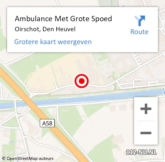 Locatie op kaart van de 112 melding: Ambulance Met Grote Spoed Naar Oirschot, Den Heuvel op 25 november 2015 20:14