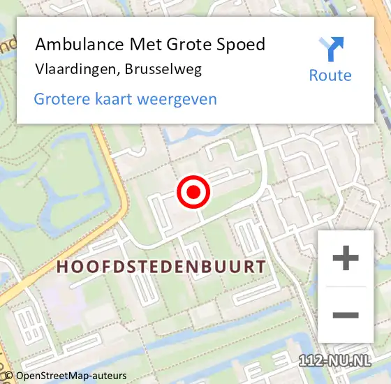 Locatie op kaart van de 112 melding: Ambulance Met Grote Spoed Naar Vlaardingen, Brusselweg op 25 november 2015 21:42