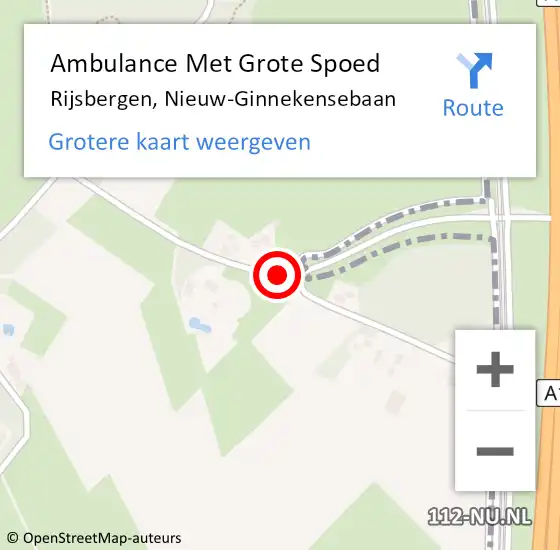 Locatie op kaart van de 112 melding: Ambulance Met Grote Spoed Naar Rijsbergen, Nieuw-Ginnekensebaan op 26 november 2015 15:39