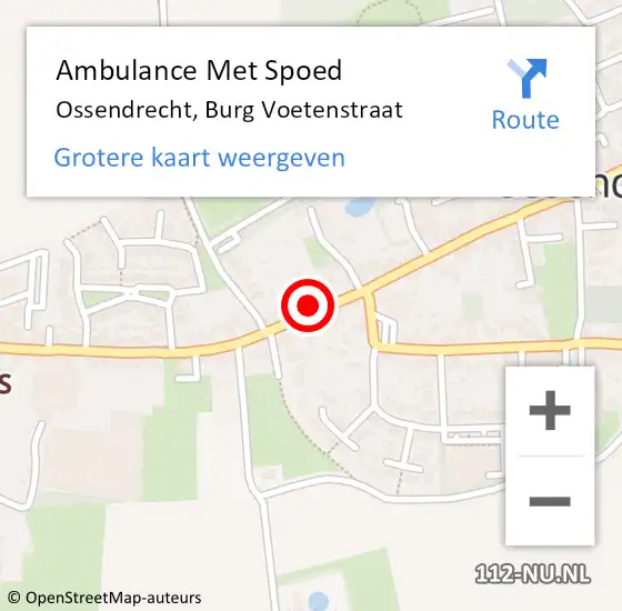 Locatie op kaart van de 112 melding: Ambulance Met Spoed Naar Ossendrecht, Burg Voetenstraat op 26 november 2015 16:29
