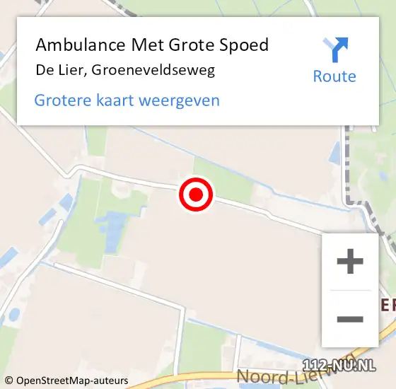 Locatie op kaart van de 112 melding: Ambulance Met Grote Spoed Naar De Lier, Groeneveldseweg op 26 november 2015 19:59