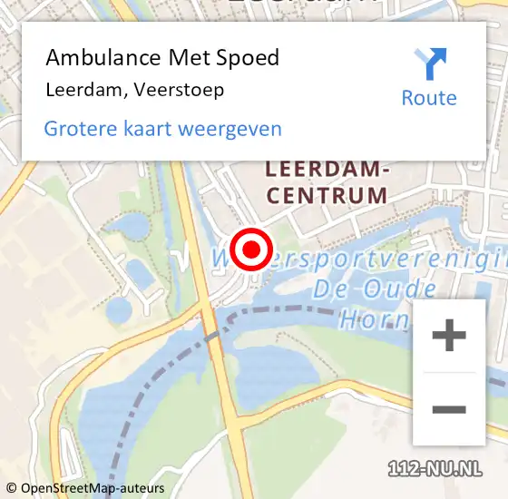 Locatie op kaart van de 112 melding: Ambulance Met Spoed Naar Leerdam, Veerstoep op 27 november 2015 17:20