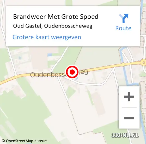 Locatie op kaart van de 112 melding: Brandweer Met Grote Spoed Naar Oud Gastel, Oudenbosscheweg op 27 november 2015 21:51