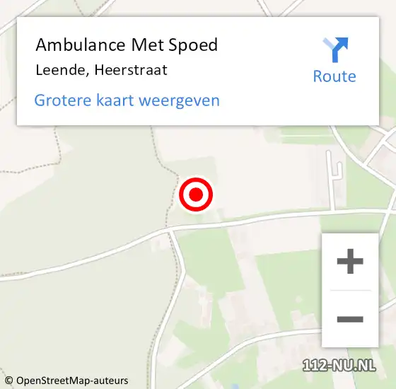 Locatie op kaart van de 112 melding: Ambulance Met Spoed Naar Leende, Heerstraat op 28 november 2015 11:30
