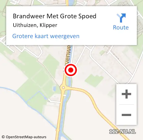 Locatie op kaart van de 112 melding: Brandweer Met Grote Spoed Naar Uithuizen, Klipper op 29 november 2015 15:04