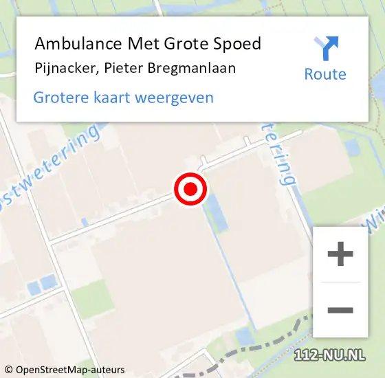 Locatie op kaart van de 112 melding: Ambulance Met Grote Spoed Naar Pijnacker, Pieter Bregmanlaan op 30 november 2015 10:18