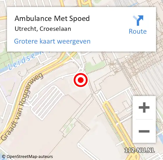 Locatie op kaart van de 112 melding: Ambulance Met Spoed Naar Utrecht, Croeselaan op 30 november 2015 17:32