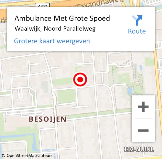 Locatie op kaart van de 112 melding: Ambulance Met Grote Spoed Naar Waalwijk, Cornelis d. Vriendtstraat op 3 december 2015 13:37
