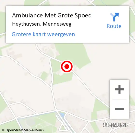Locatie op kaart van de 112 melding: Ambulance Met Grote Spoed Naar Heythuysen, Mennesweg op 3 december 2015 21:10