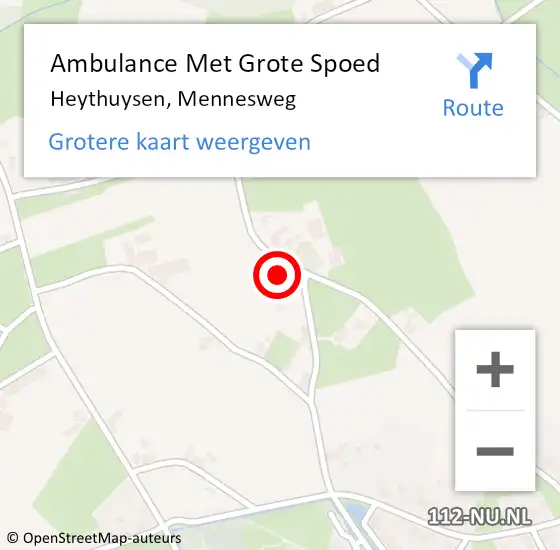 Locatie op kaart van de 112 melding: Ambulance Met Grote Spoed Naar Heythuysen, Mennesweg op 3 december 2015 21:11