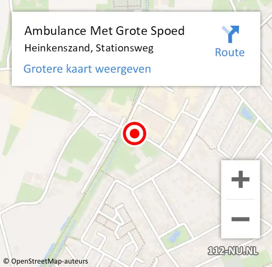 Locatie op kaart van de 112 melding: Ambulance Met Grote Spoed Naar Heinkenszand, Stationsweg op 4 december 2015 14:13
