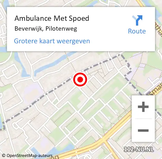 Locatie op kaart van de 112 melding: Ambulance Met Spoed Naar Beverwijk, Pilotenweg op 4 december 2015 15:41