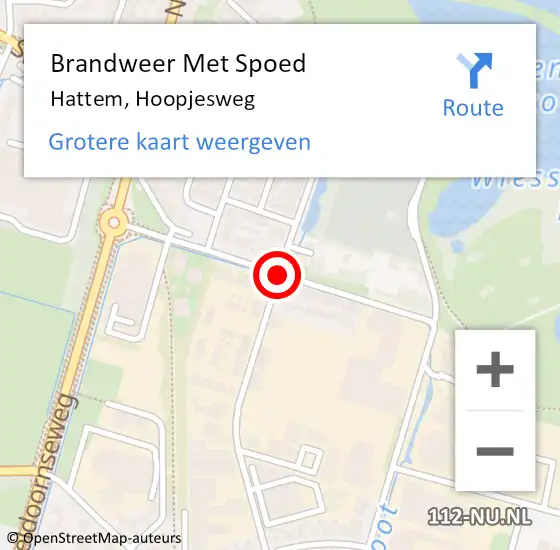 Locatie op kaart van de 112 melding: Brandweer Met Spoed Naar Hattem, Hoopjesweg op 6 december 2015 08:43