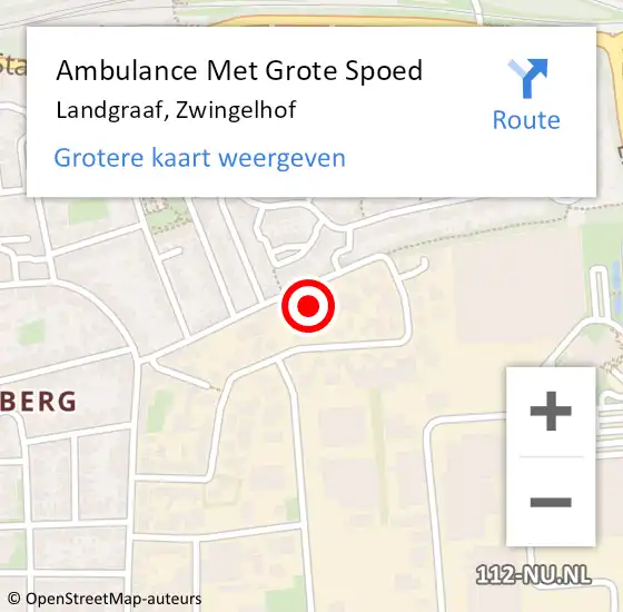 Locatie op kaart van de 112 melding: Ambulance Met Grote Spoed Naar Landgraaf, Zwingelhof op 6 december 2015 12:57