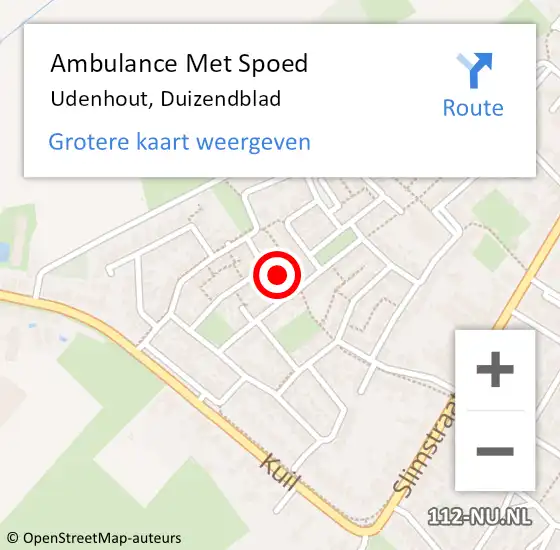Locatie op kaart van de 112 melding: Ambulance Met Spoed Naar Udenhout, Duizendblad op 6 december 2015 15:28