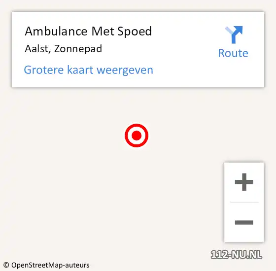 Locatie op kaart van de 112 melding: Ambulance Met Spoed Naar Aalst, Zonnepad op 6 december 2015 16:57
