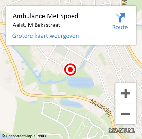 Locatie op kaart van de 112 melding: Ambulance Met Spoed Naar Aalst, M Baksstraat op 7 december 2015 11:43