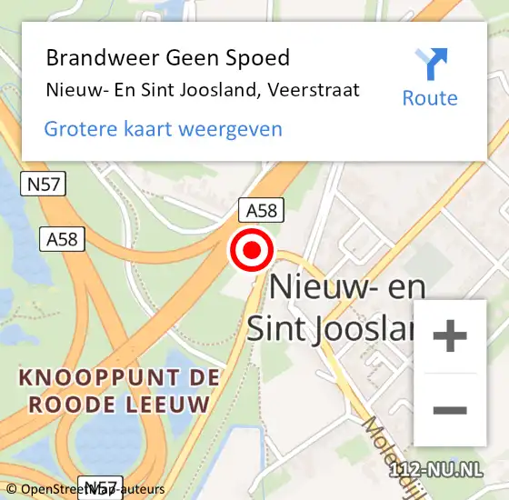 Locatie op kaart van de 112 melding: Brandweer Geen Spoed Naar Nieuw- En Sint Joosland, Veerstraat op 8 december 2015 19:35