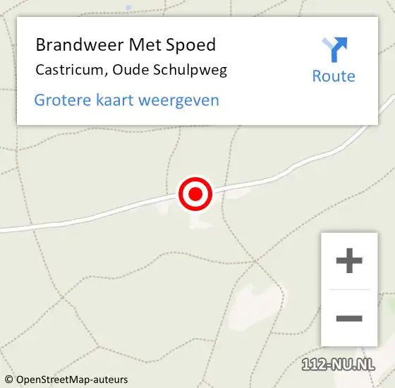 Locatie op kaart van de 112 melding: Brandweer Met Spoed Naar Castricum, Oude Schulpweg op 10 december 2015 12:00