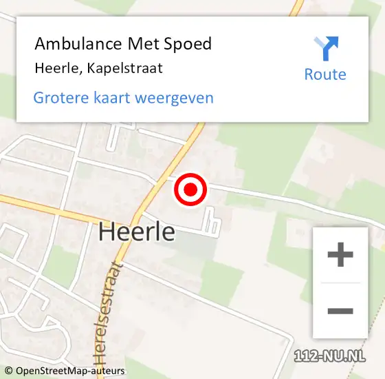 Locatie op kaart van de 112 melding: Ambulance Met Spoed Naar Heerle, Kapelstraat op 11 december 2015 13:18