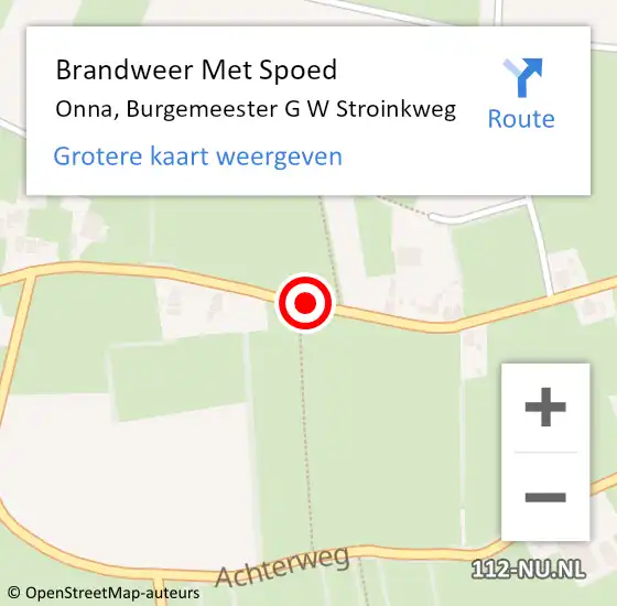 Locatie op kaart van de 112 melding: Brandweer Met Spoed Naar Onna, Burgemeester G W Stroinkweg op 11 december 2015 17:51