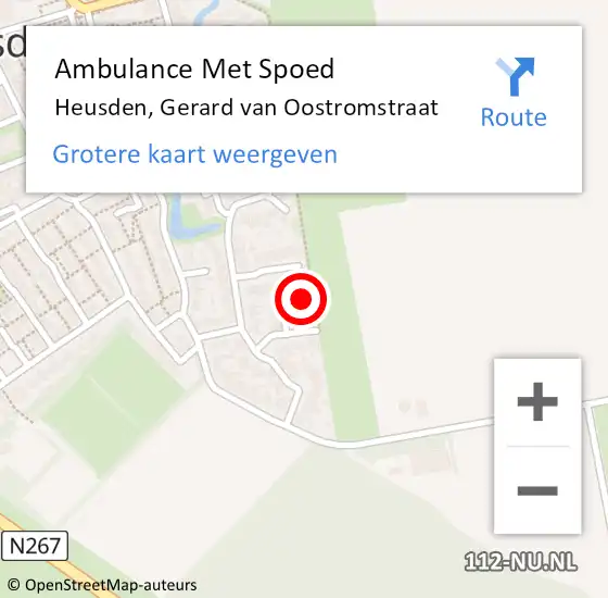 Locatie op kaart van de 112 melding: Ambulance Met Spoed Naar Heusden, Gerard van Oostromstraat op 12 december 2015 05:07