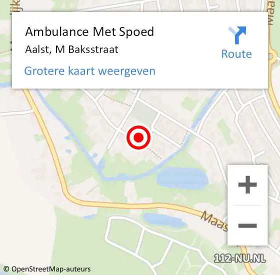 Locatie op kaart van de 112 melding: Ambulance Met Spoed Naar Aalst, M Baksstraat op 13 december 2015 01:05