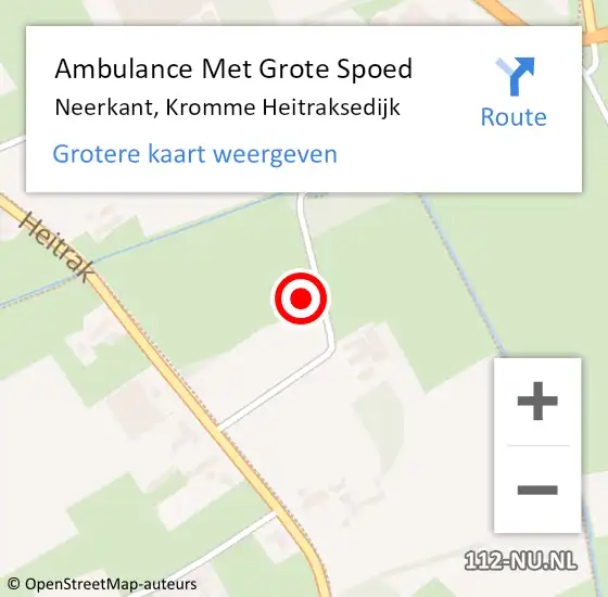 Locatie op kaart van de 112 melding: Ambulance Met Grote Spoed Naar Neerkant, Kromme Heitraksedijk op 15 december 2015 00:39