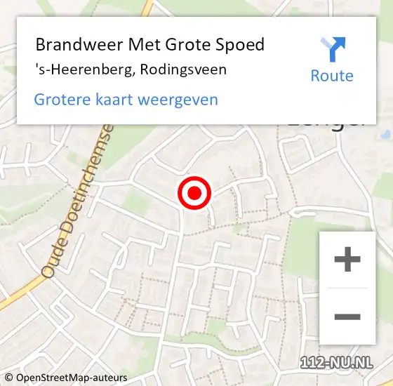 Locatie op kaart van de 112 melding: Brandweer Met Grote Spoed Naar 's-Heerenberg, Rodingsveen op 16 december 2015 10:57