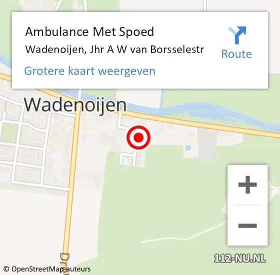 Locatie op kaart van de 112 melding: Ambulance Met Spoed Naar Wadenoijen, Jhr A W van Borsselestr op 16 december 2015 23:12