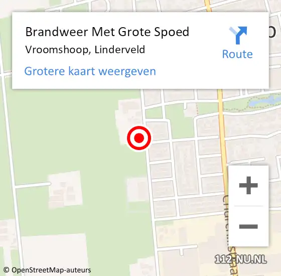 Locatie op kaart van de 112 melding: Brandweer Met Grote Spoed Naar Vroomshoop, Linderveld op 17 december 2015 08:30