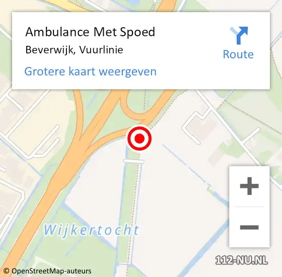 Locatie op kaart van de 112 melding: Ambulance Met Spoed Naar Beverwijk, Vuurlinie op 17 december 2015 14:49