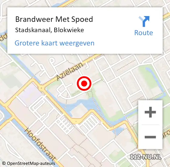 Locatie op kaart van de 112 melding: Brandweer Met Spoed Naar Stadskanaal, Blokwieke op 17 december 2015 18:08