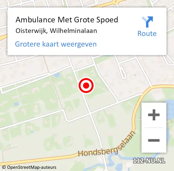 Locatie op kaart van de 112 melding: Ambulance Met Grote Spoed Naar Oisterwijk, Wilhelminalaan op 18 december 2015 11:03