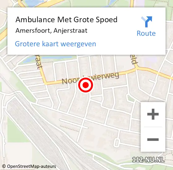 Locatie op kaart van de 112 melding: Ambulance Met Grote Spoed Naar Amersfoort, Anjerstraat op 18 december 2015 20:44