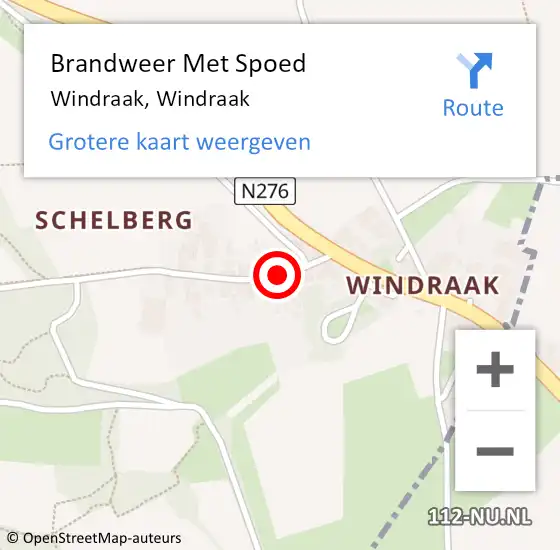 Locatie op kaart van de 112 melding: Brandweer Met Spoed Naar Windraak, Windraak op 20 december 2015 01:32